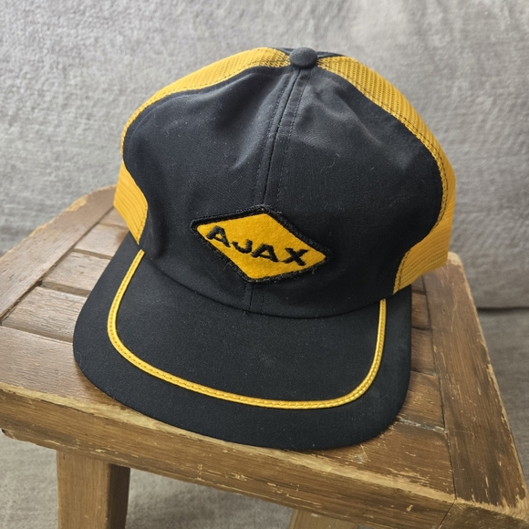 Vintage Ajax Black and Yellow Trucker Hat - Picture 1 of 9